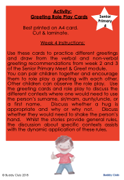 Meet & Greet: SP: 4. Greeting Roleplay Cards - Activity