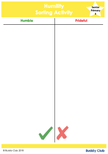 Chit & Chat: SP: 6. Humility Poster & Sorting Activity