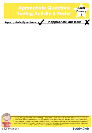 Chit & Chat: JP: 1. Asking Appropriate Questions - Poster/Sorting Activity