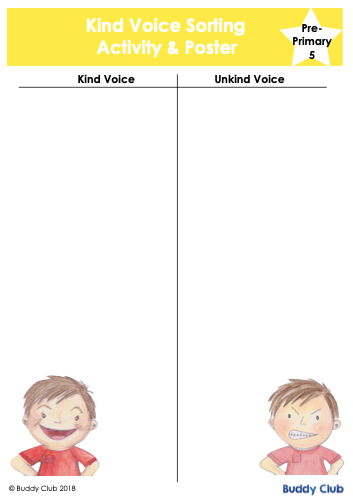 Chit & Chat: PP: 5. Kind Voice - Poster/Sorting Activity